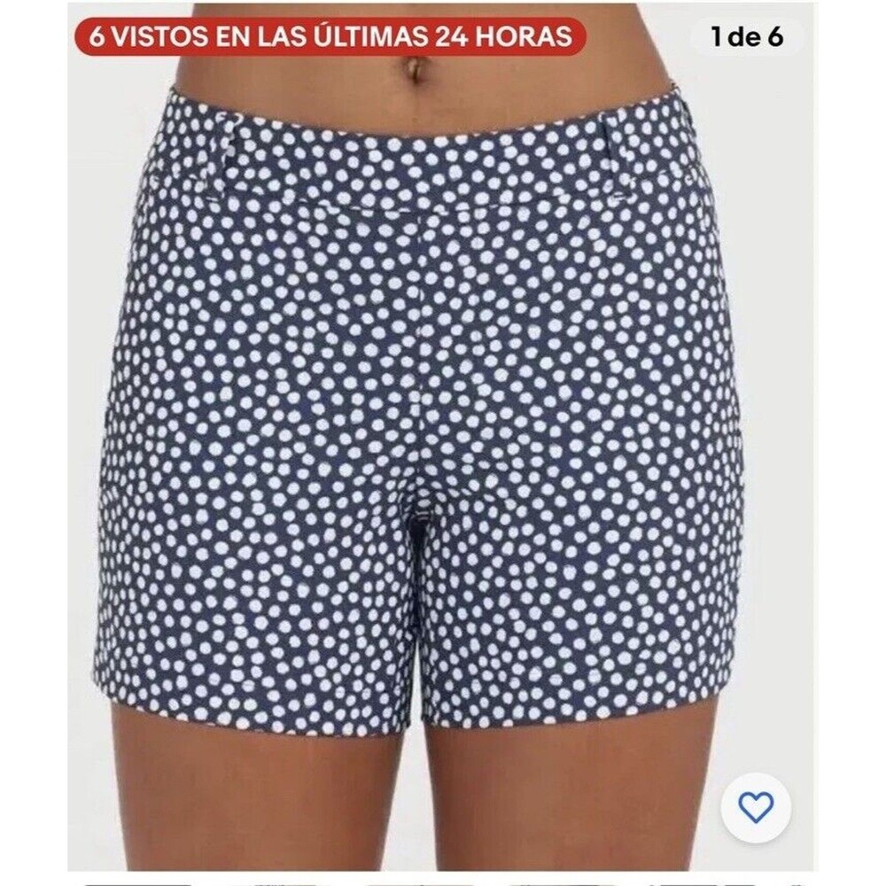 SPANX Sunshine Shorts 6" Navy Painted Dot Women's Size XL NWT
